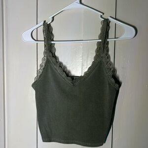 Cropped lacy tank top